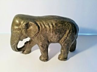 Rare Antique Bronze Elephant Doorstop - Marked: England - 6,  Pounds - No Dmg.
