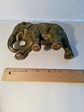 Rare Antique BRONZE ELEPHANT Doorstop - Marked: ENGLAND - 6,  Pounds - No Dmg. 5