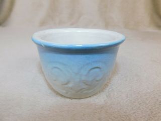 Antique Blue And White Stoneware Scrolls Custard Cup - Rare Piece