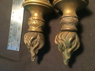 2 antique solid brass 1880 ' s torch statue liberty? gear shifter rat rod decore 2