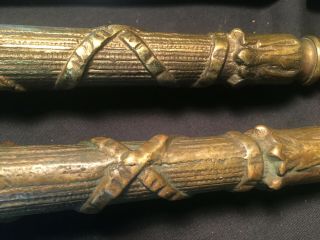 2 antique solid brass 1880 ' s torch statue liberty? gear shifter rat rod decore 3