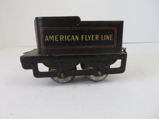 Antique O Gauge Train Coal Tender Tin Litho American Flyer Line 7231
