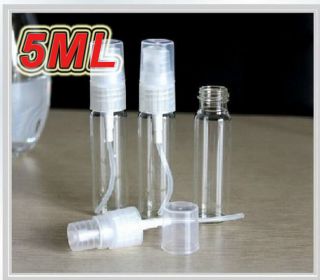 50PCS Mini 5ml Glass Refillable Perfume Empty Bottle Atomizer Pump Spray Travel 5