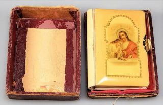 1899 Celluloid Prayer Book Austrian English Catholic Guide To Piety Antique Box