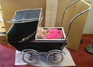Vintage Antique Baby Or Doll Carriage - Stroller / Buggy - Old 1950 - 1970 