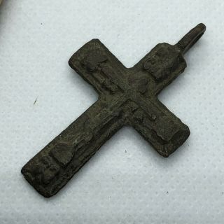 1500 - 1700’s Byzantine Cross Artifact Medieval European Russian Orthodox Antique 2
