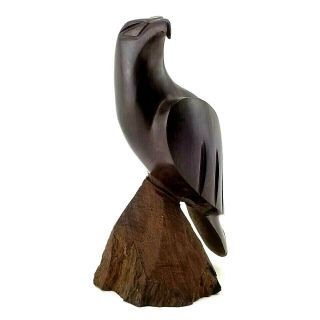 Ironwood Carved Wood Sculpture Hawk Falcon Eagle Bird Figure Statue 10 1/2 " Tall