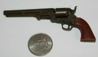 Antique Metal Marx Mini Miniature Cap Gun Stagecoach Revolver Civil War Pistol