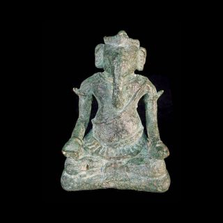 A Khmer Bronze Statue Of The God Ganesh X7602