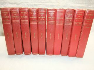 Antique 1943 Book Of Knowledge Complete Set 10 Children 