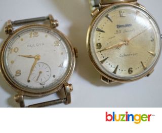(2) Vintage Bulova 10kt Gold Filled Wrist Watches