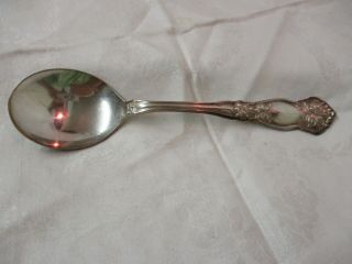 Antique 1910 Is Wm Rogers & Son Silver Plate Gumbo Soup Spoon Orange Blossom