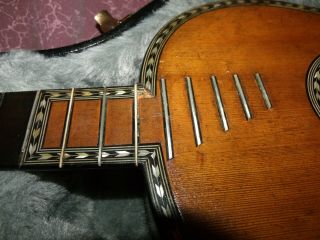 UBER RARE Antique 1830 ' s Bernard Cabasse A - Mirecourt France Parlor Guitar 11