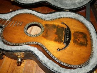 UBER RARE Antique 1830 ' s Bernard Cabasse A - Mirecourt France Parlor Guitar 4