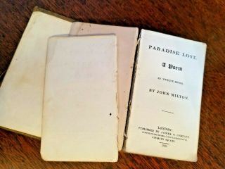 ANTIQUE 1829 PARADISE LOST A POEM IN TWELVE PARTS BOOK by JOHN MILTON Vol 1 4
