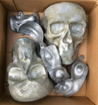 Antique Mortician Metal Facial Skull Reconstruction Molds