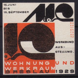 Johannes Molzahn 1929: Wohnung & Werkraum Breslau Modernist Poster Stamp Bauhaus