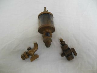 Antique American Injector Co.  Detroit,  Mich.  Drip Oiler & 2 Brass Petcocks