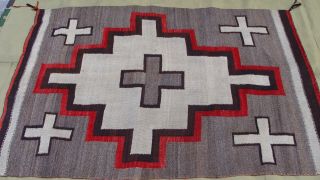 ANTIQUE NATIVE AMERICAN NAVAJO INDIAN WOOL RUG HAND WOVEN 3 ' 6 