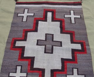 ANTIQUE NATIVE AMERICAN NAVAJO INDIAN WOOL RUG HAND WOVEN 3 ' 6 