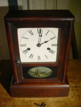 Antique Rare 1874 Seth Thomas 30 Hour Rosewood Cottage Shelf Clock Well