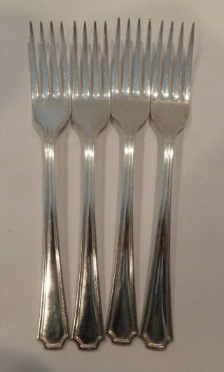 Oneida Silversmiths " Clairhill " Pattern Set (4) Dinner Forks Silverplate 7 1/4 "