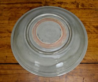 Large Antique Chinese Ming Longquan Celadon Glaze Molded Fish Porcelain Plate 10