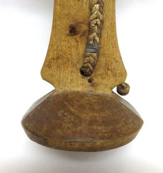 Fine African Ethiopian Mursi Hand Carved Wood Headrest w/ Leather Braid 4