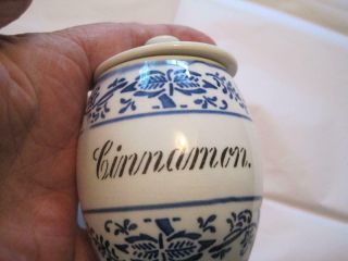 Antique German Porcelain Spice Jar & Cover Blue Onion Cinnamon G.  M.  T.  & Bro Gc