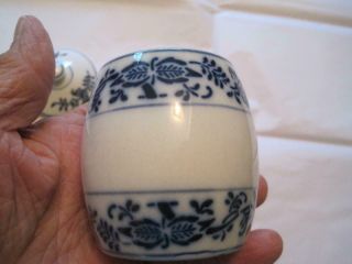 Antique German Porcelain Spice Jar & Cover Blue Onion Cinnamon G.  M.  T.  & Bro GC 4