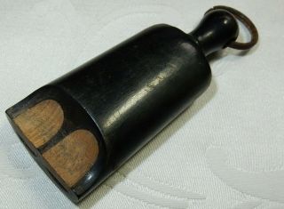 Antique 19th Century Whistle - Double Multi Tube Mouth Piece - Ebony Wood
