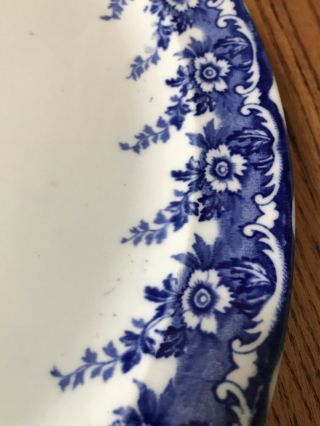 Antique F.  Winkle MATLOCK F.  W.  & Co Flow Blue OVAL Plate 12 