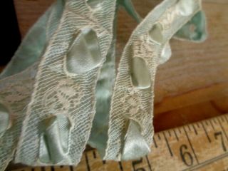 Charming Antique Lace Trim With Soft Blue Silk Ribbon Inserted So Pretty