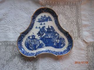 Antique Royal Worcester Blue Willow Serving Dish 1800 