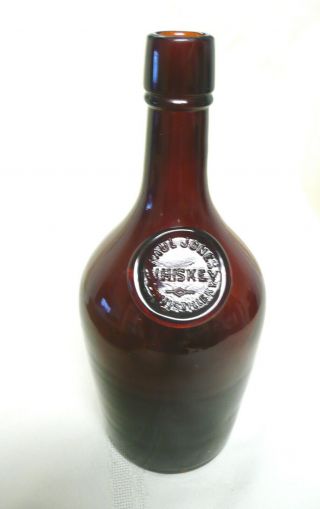 Antique Amber Brown Whiskey Bottle Paul Jones Louisville Ky