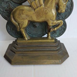 Antique 1920s JACKSON CO Bronze Pegasus Flying Winged Horse Bookends Statue RARE 9