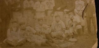 baseball team cabinet photo LITTLE FALLS,  JERSEY antique c.  1909 ID ' d players 2