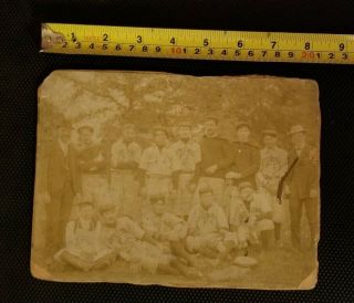 baseball team cabinet photo LITTLE FALLS,  JERSEY antique c.  1909 ID ' d players 4