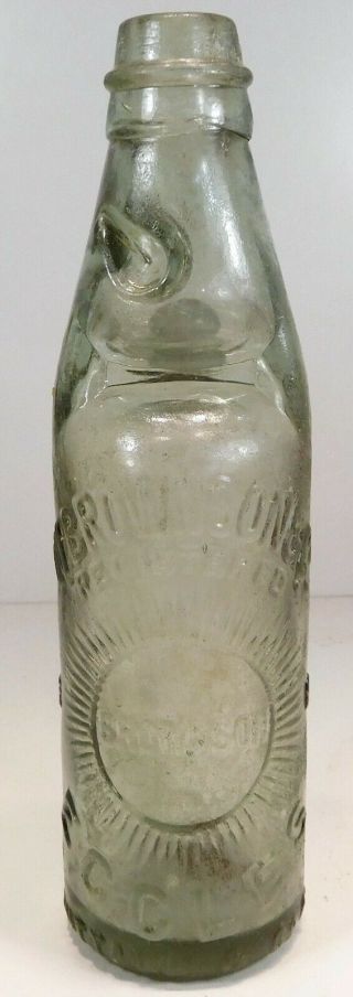 Antique Agua Codd Soda Bottle W/ Marble - W.  Brownson & Co.  Eccles
