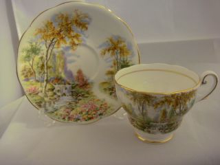 Royal Standard Bone China Made In England Cup And Saucer " The Old Mill Stream "