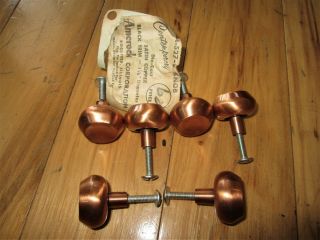 6 Old Stock Contemporary Cast Satin Copper Drawer Pulls Cabinet Door Knobs
