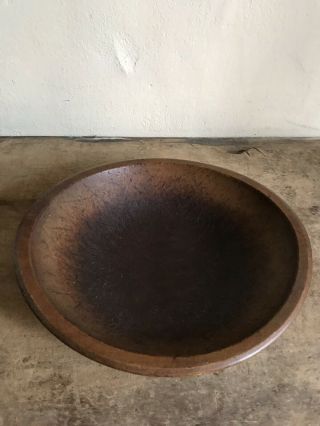 BEST EARLY Antique Wooden Dough Bowl Worn Patina AAFA Handmade 7