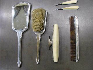 Wow 6 Pc Webster Co Reed & Barton Sterling Silver Vanity Set Brush Mirror More