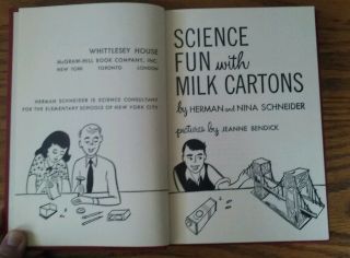 Antique Science Fun with Milk Cartons Schneider 1953 7th Printing Home School 4
