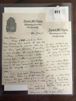 Authentic Zane Grey 1924 Hand Written Letter Certified Look 