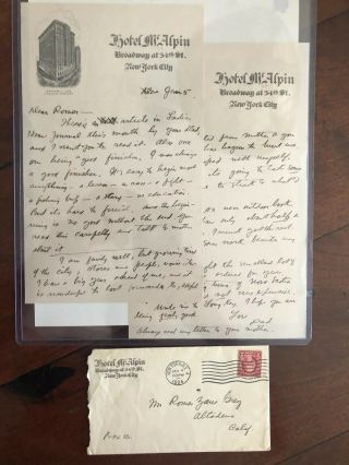 Authentic Zane Grey 1924 Hand Written Letter Certified Look  2