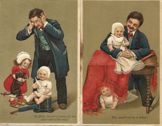Two Antique Baby Bottle Postcards Circa 1913