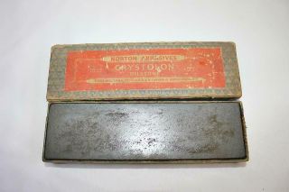Antique Norton Crystolon Sharpening Oil Stone W/box Knife Blade Sharpener Usa