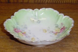 Antique Floral Porcelain Small Bowl - 4 7/8 "