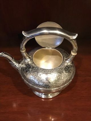 Gorham Sterling Silver Teapot & Stand 1918 St.  Dunstan ' s Chased 63 oz 4